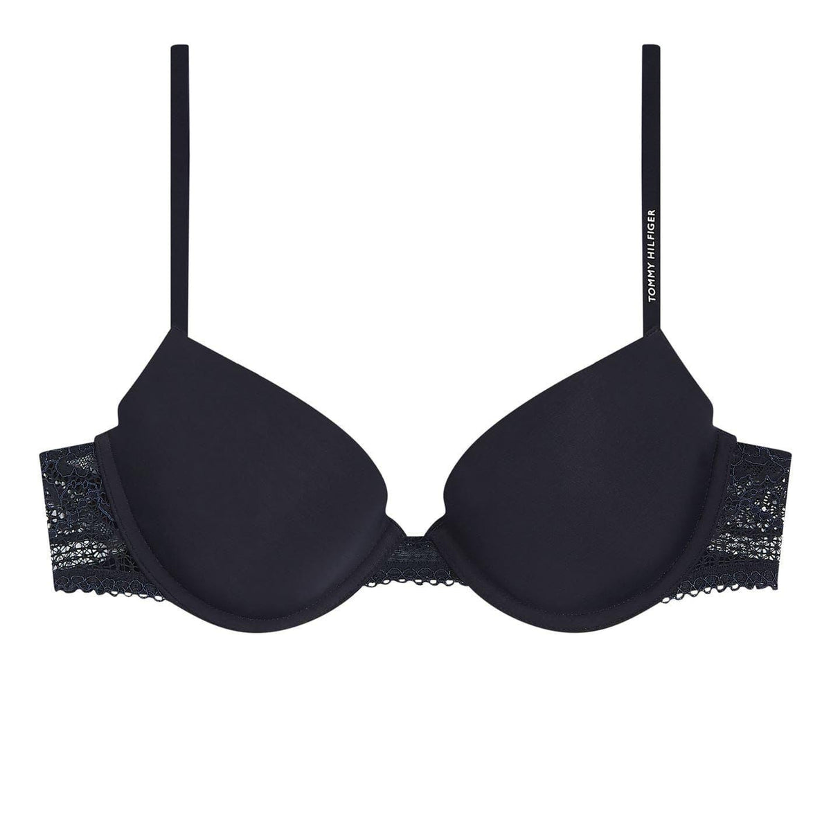 Desert Sky - Front - Tommy Hilfiger Womens-Ladies Lace Detail Balconette Push Up Bra