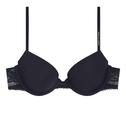 Desert Sky - Front - Tommy Hilfiger Womens-Ladies Lace Detail Balconette Push Up Bra