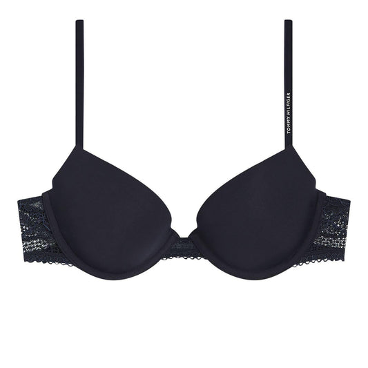 Desert Sky - Front - Tommy Hilfiger Womens-Ladies Lace Detail Balconette Push Up Bra