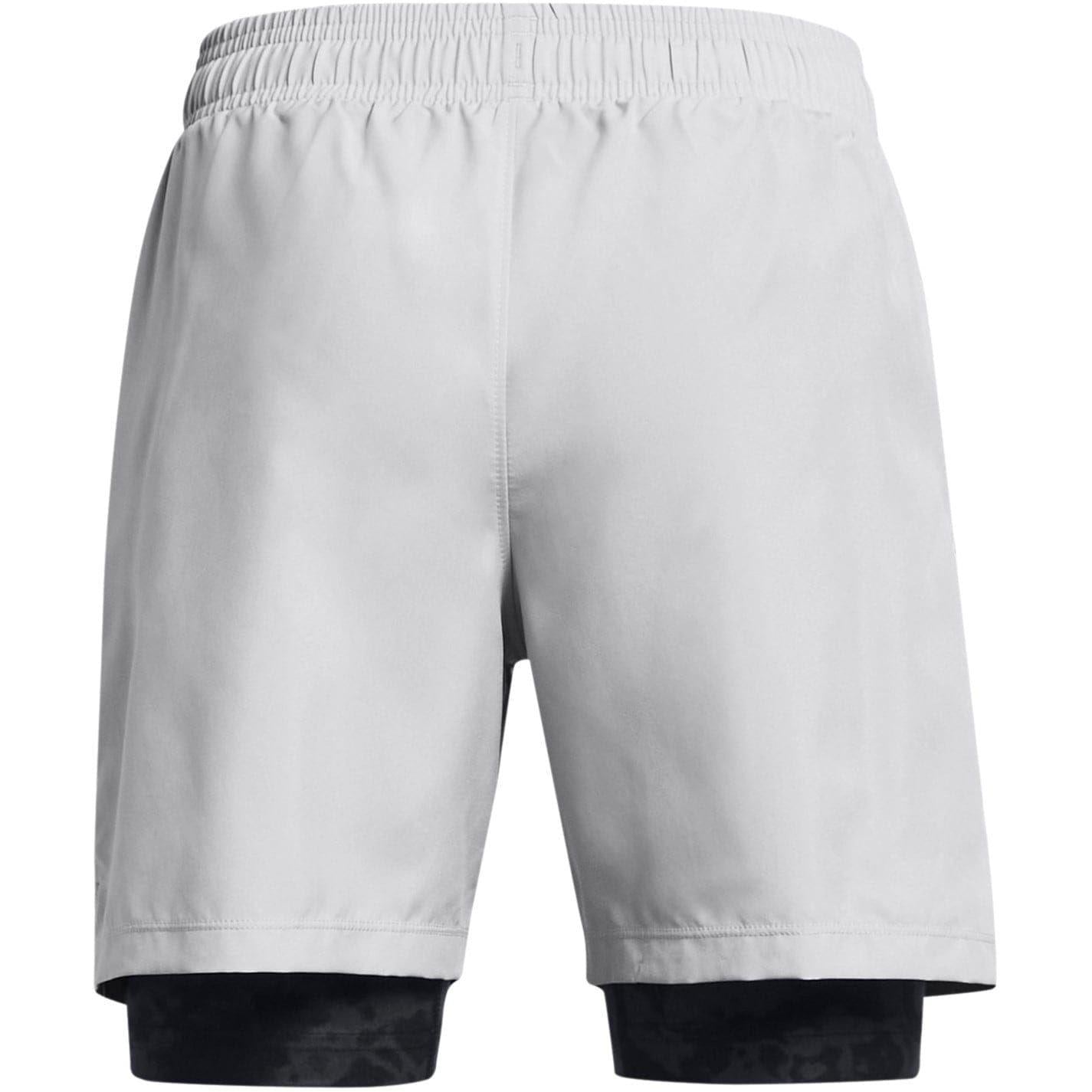 Grey - Back - Under Armour Childrens-Kids Tech 2 in 1 Running Shorts