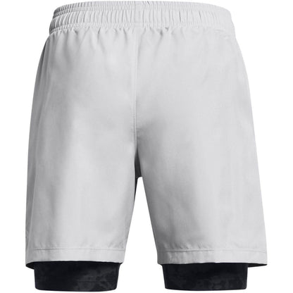 Grey - Back - Under Armour Childrens-Kids Tech 2 in 1 Running Shorts