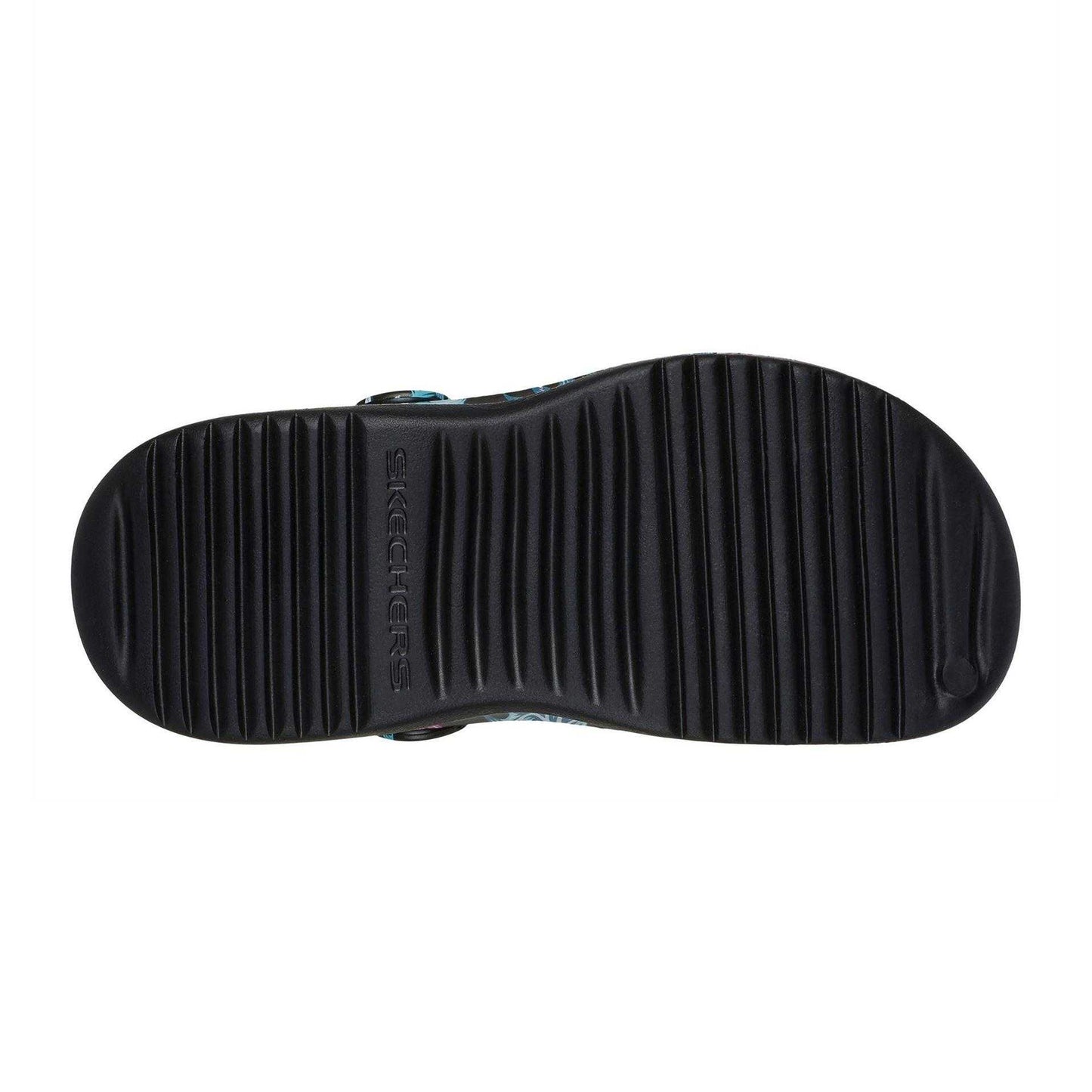 Black-Multicoloured - Pack Shot - Skechers Womens-Ladies Archfitwave Floral EVA Open Toe Sandals