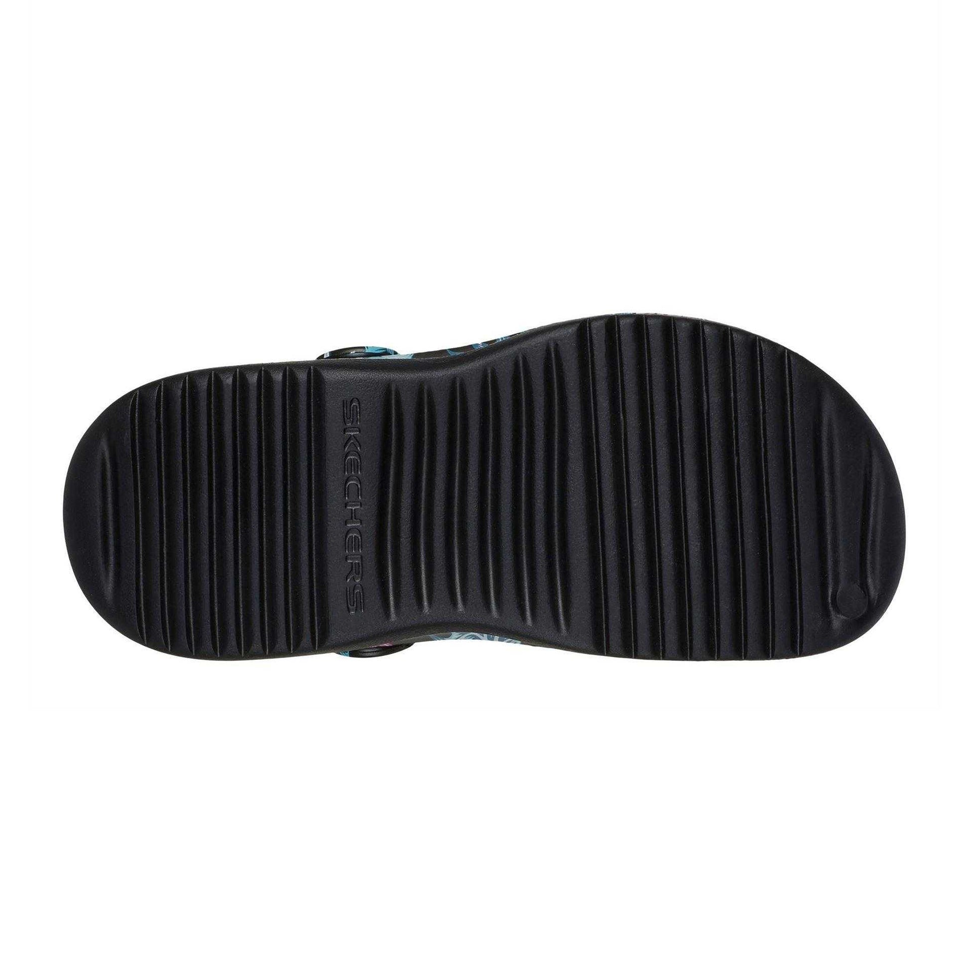 Black-Multicoloured - Pack Shot - Skechers Womens-Ladies Archfitwave Floral EVA Open Toe Sandals