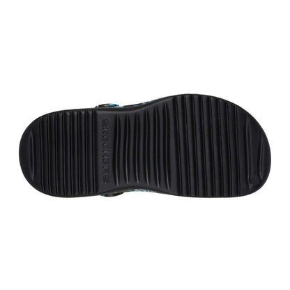 Black-Multicoloured - Pack Shot - Skechers Womens-Ladies Archfitwave Floral EVA Open Toe Sandals