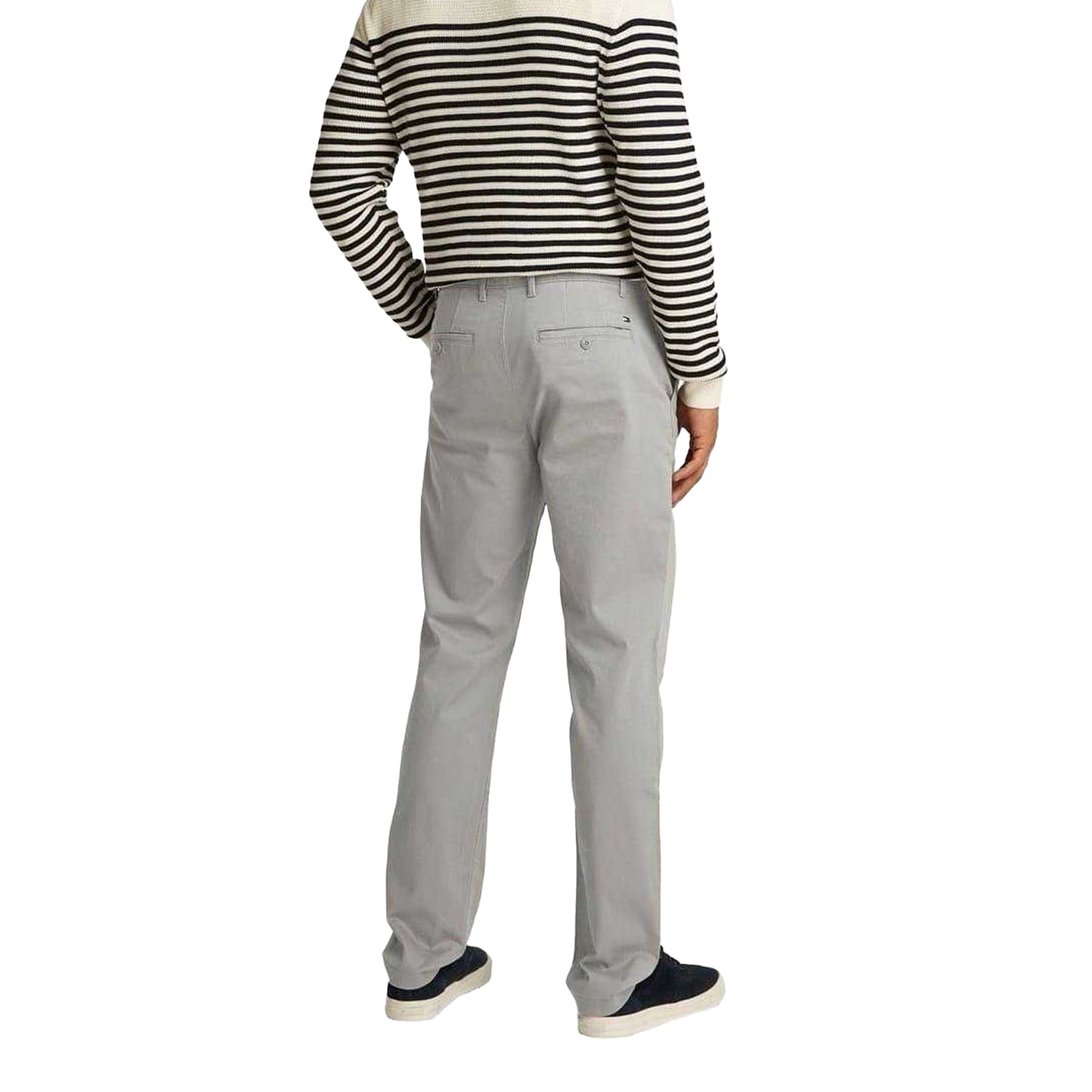 Grey - Back - Tommy Hilfiger Mens Denton Plain Regular Chinos