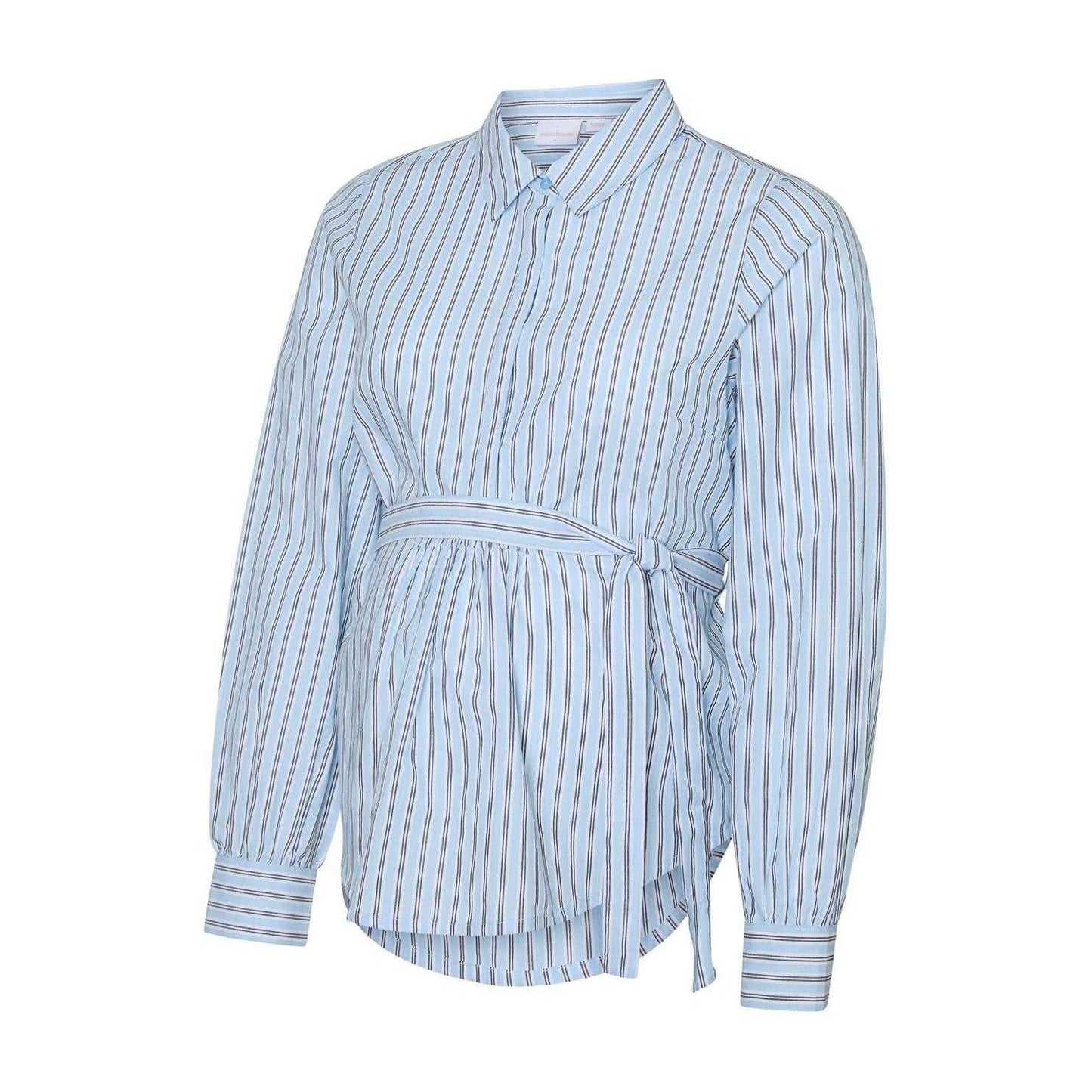 Snow White - Front - Mamalicious Womens-Ladies Vertical Stripe Maternity Shirt