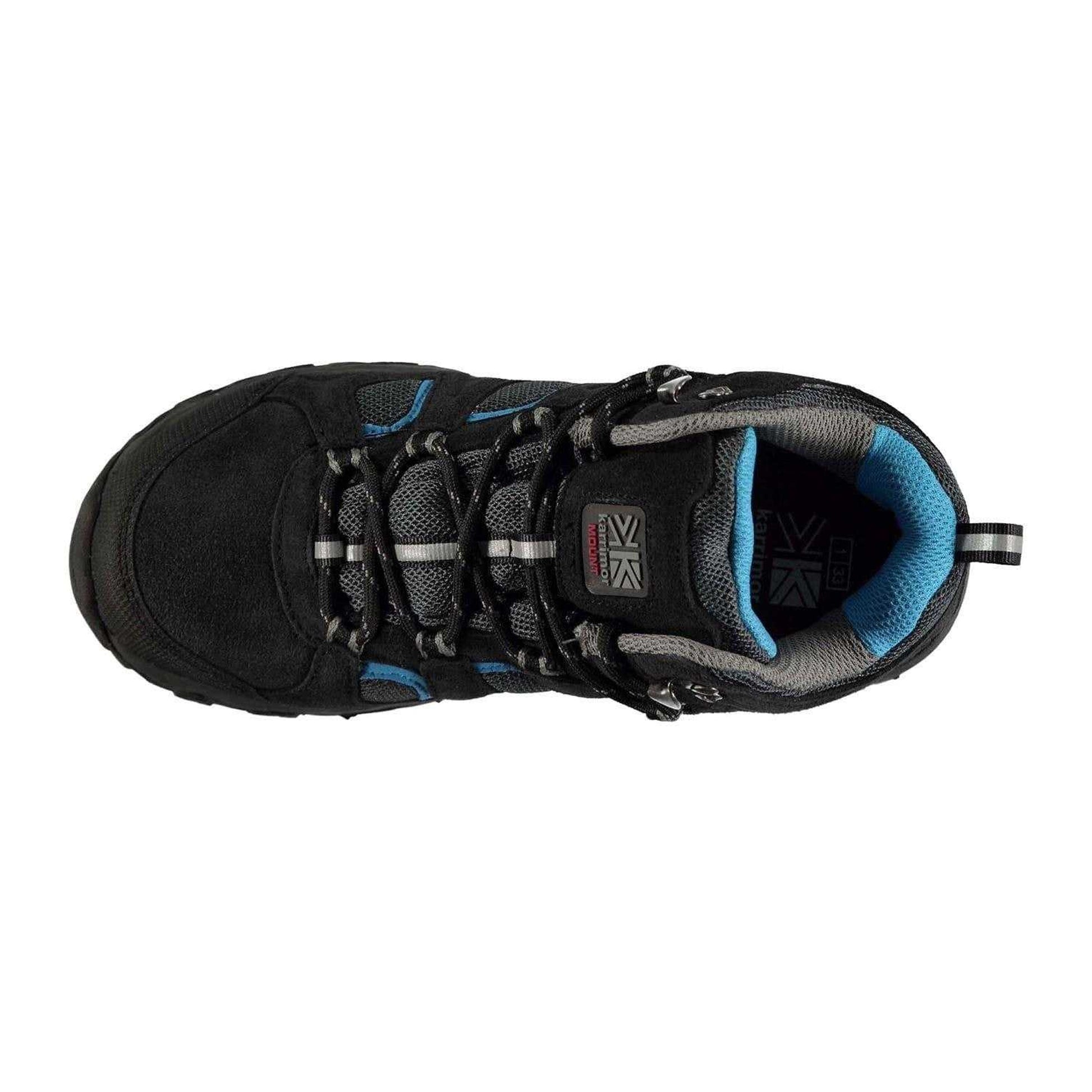 Black-Blue - Back - Karrimor Childrens-Kids Mount Waterproof Walking Boots