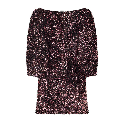 Multicoloured - Back - AmyLynn Womens-Ladies Sequins V Neck Party Mini Dress