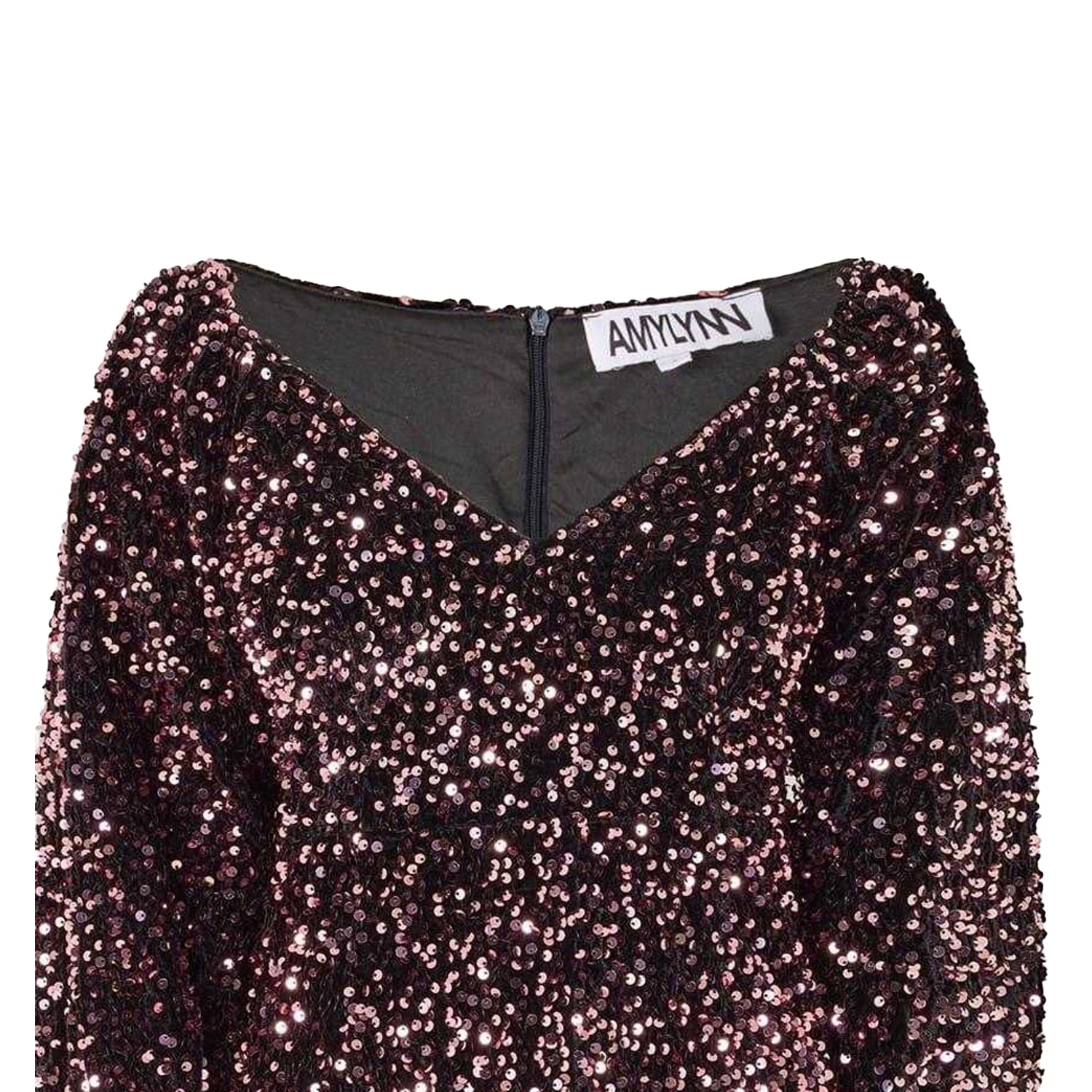 Multicoloured - Side - AmyLynn Womens-Ladies Sequins V Neck Party Mini Dress