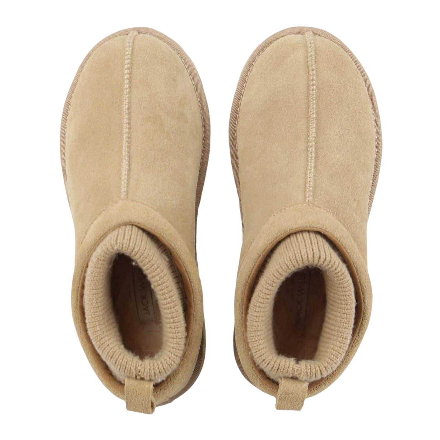 Sand - Side - Jack Wills Womens-Ladies Suede Snug Fit Slipper Socks