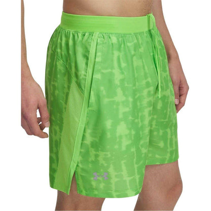 Green - Side - Under Armour Mens Performance Patterned Lightweight Athletic Running Shorts