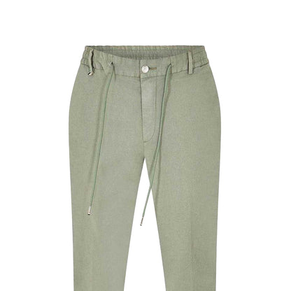 Green - Side - Boss Mens Kane Drawstring Waist Chinos