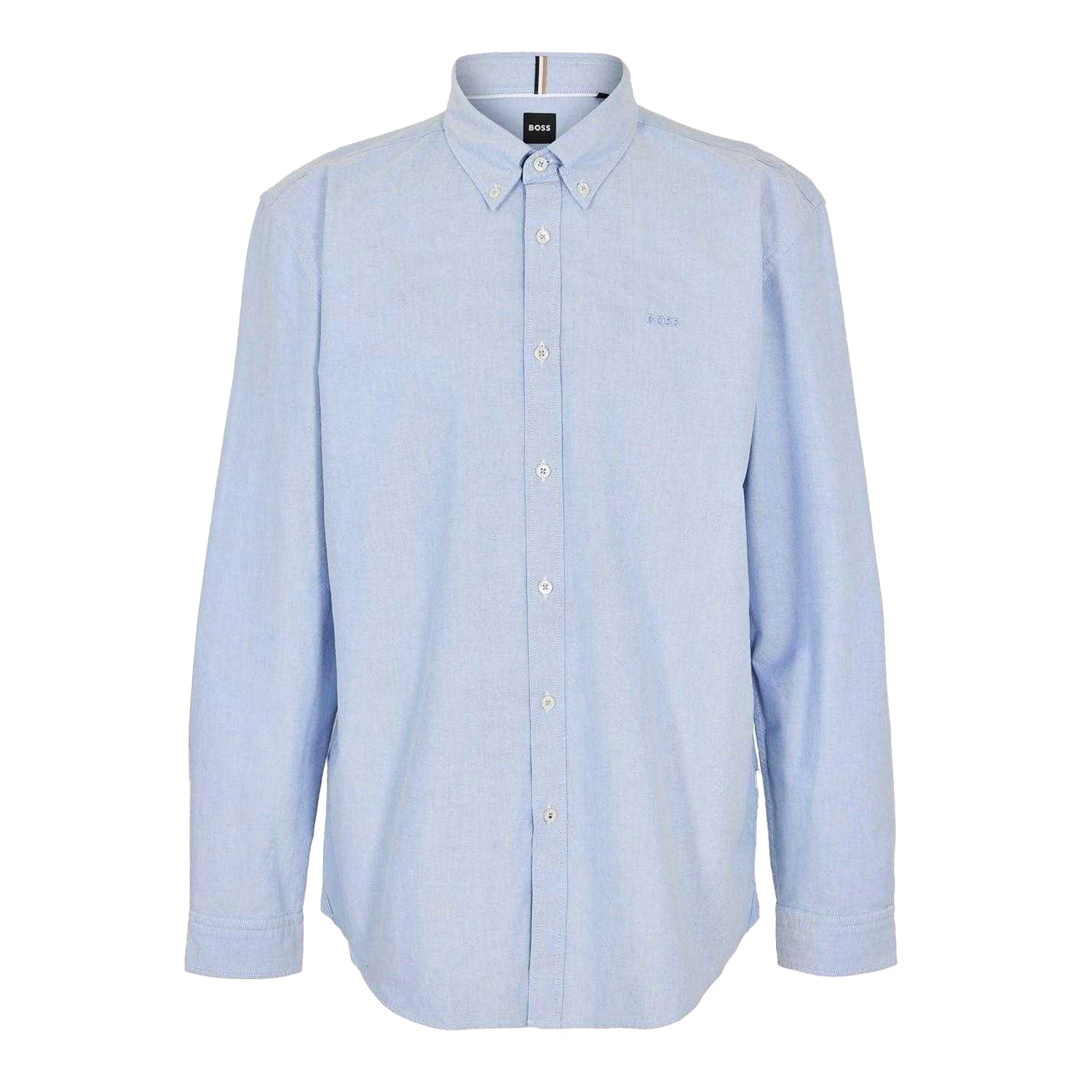 Light Blue - Front - Boss Mens Plain Long-Sleeved Shirt