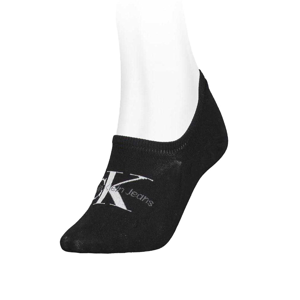 Black - Back - Calvin Klein Womens-Ladies Footie Cotton Blend No-Show Socks