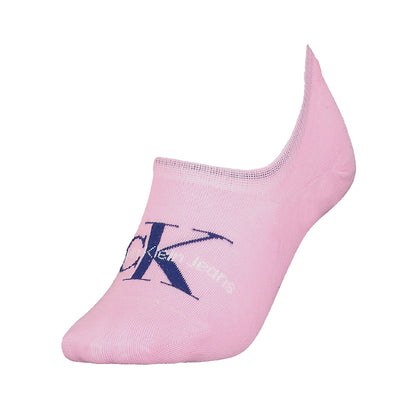 Pink - Front - Calvin Klein Womens-Ladies Footie Cotton Blend No-Show Socks