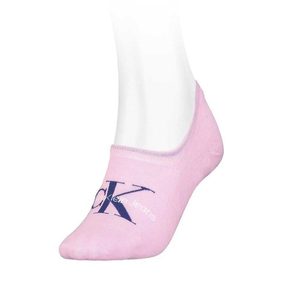 Pink - Back - Calvin Klein Womens-Ladies Footie Cotton Blend No-Show Socks