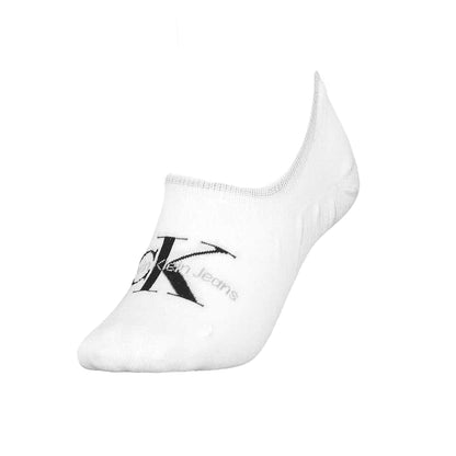 White - Front - Calvin Klein Womens-Ladies Footie Cotton Blend No-Show Socks