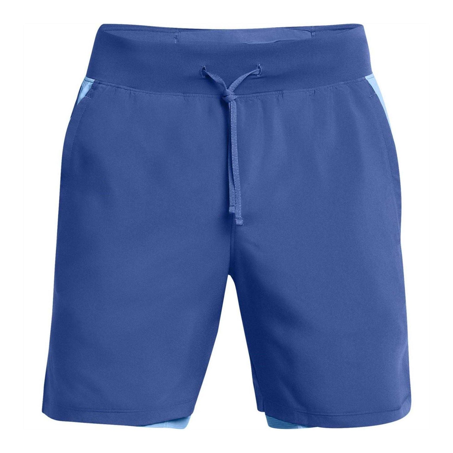 Blue - Front - Under Armour Mens Launch 2 in 1 Regular Running Shorts