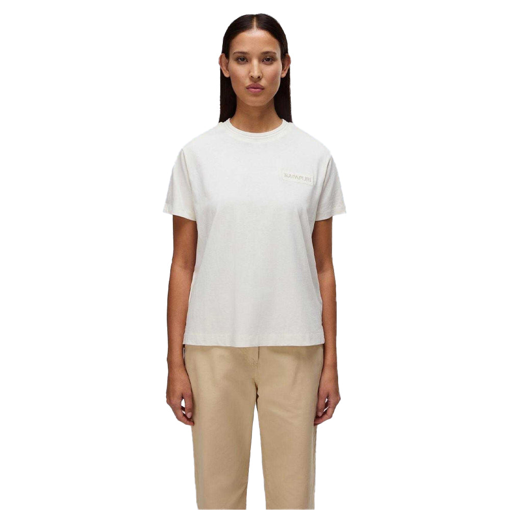 White - Side - Napapijri Womens-Ladies Clarao Regular T-Shirt