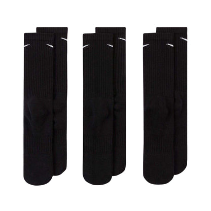 Black-White - Back - Nike Unisex Adult Everyday Cushioned Crew Socks (Pack of 3)