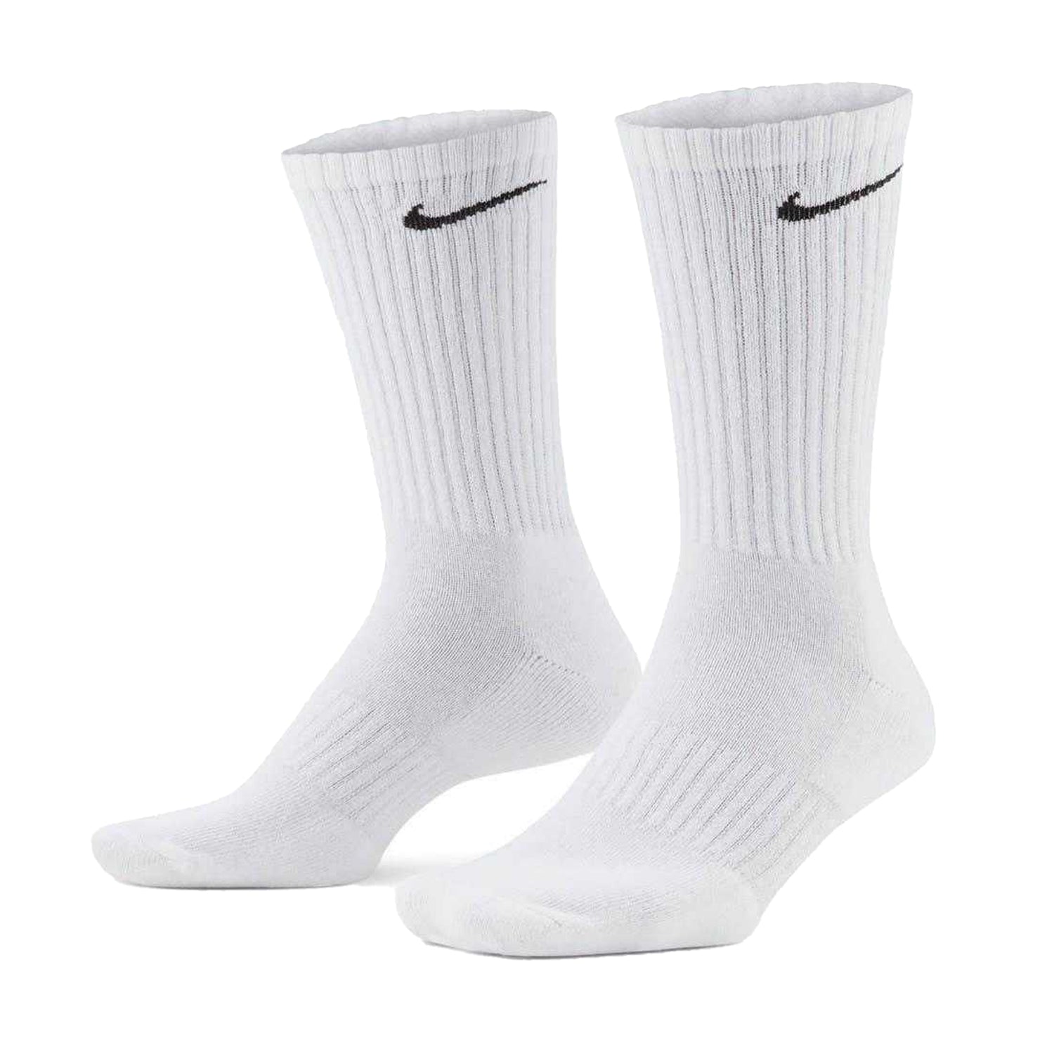 White-Black - Side - Nike Unisex Adult Everyday Cushioned Crew Socks (Pack of 3)