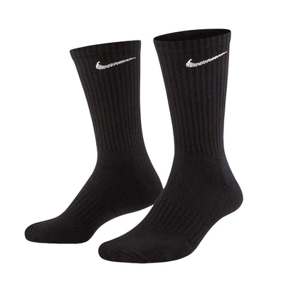 Black-White - Side - Nike Unisex Adult Everyday Cushioned Crew Socks (Pack of 3)