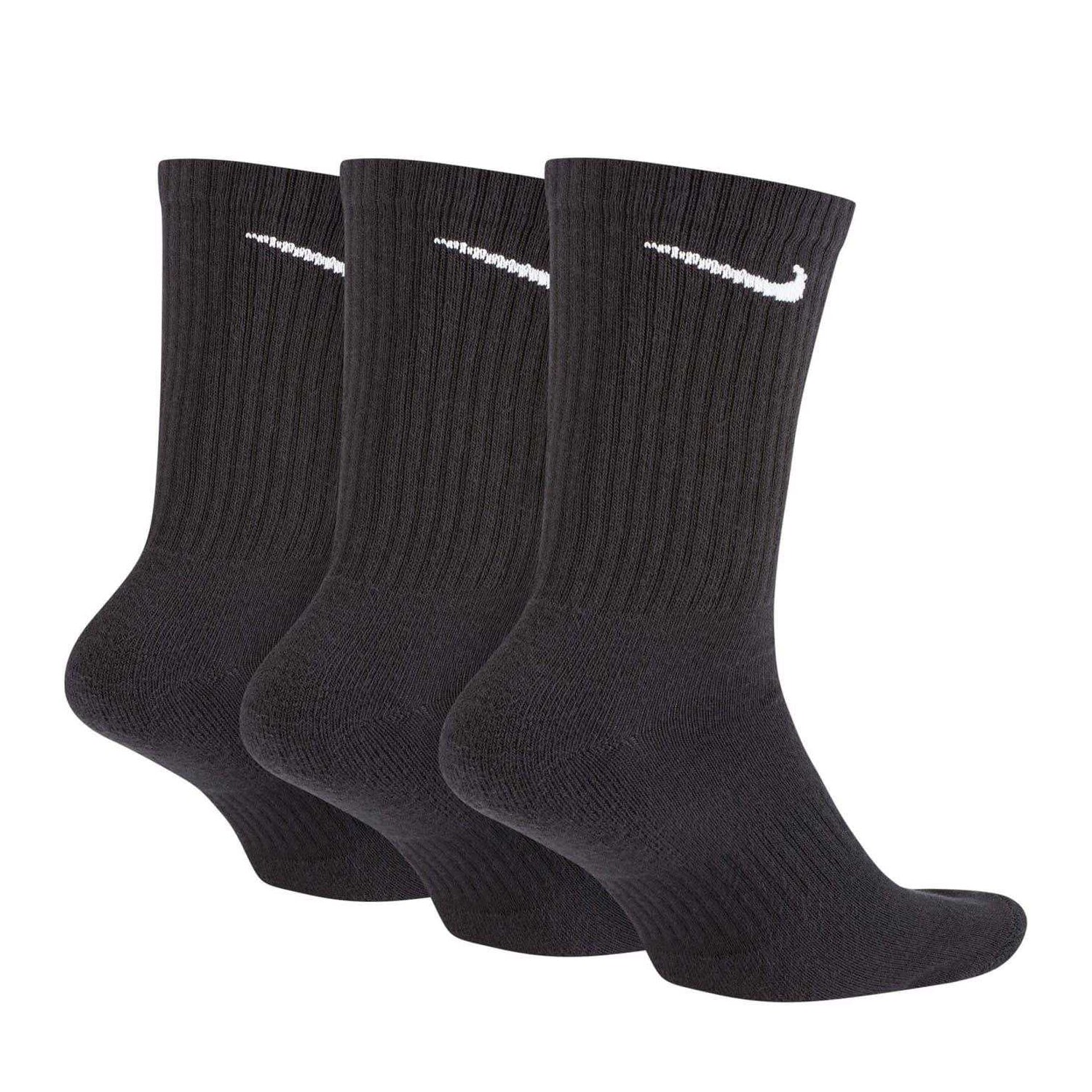 Black-White - Lifestyle - Nike Unisex Adult Everyday Cushioned Crew Socks (Pack of 3)