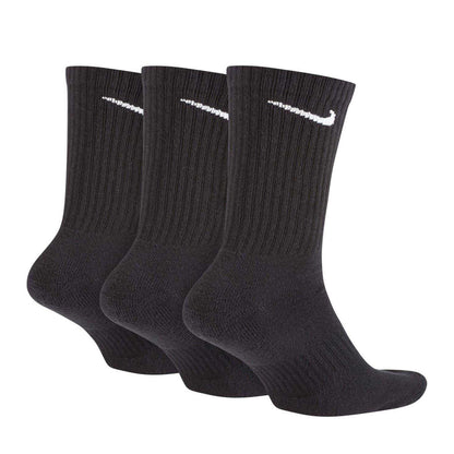 Black-White - Lifestyle - Nike Unisex Adult Everyday Cushioned Crew Socks (Pack of 3)
