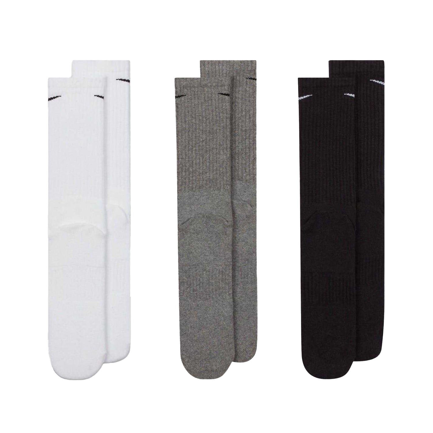 Multicoloured - Back - Nike Unisex Adult Everyday Cushioned Crew Socks (Pack of 3)