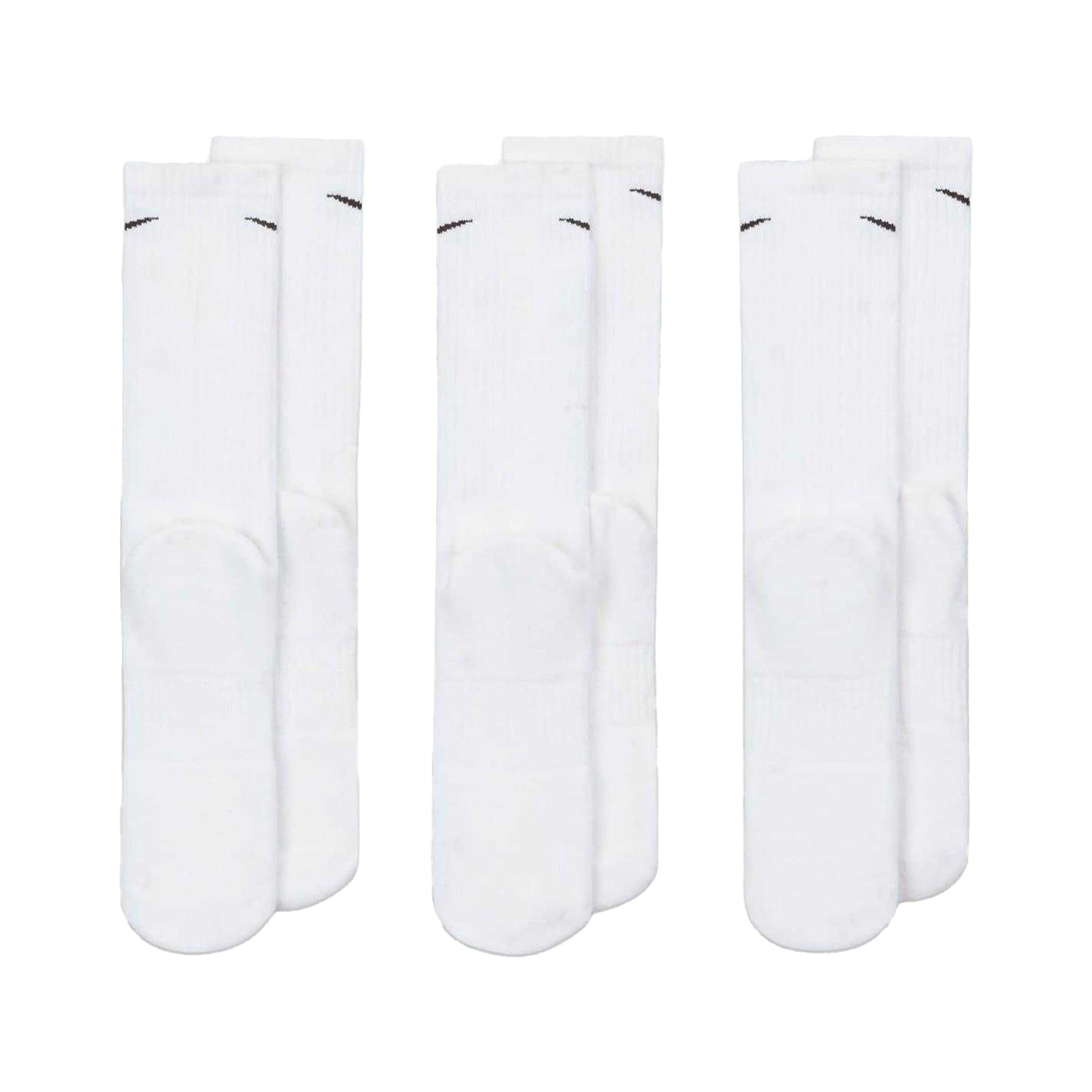 White-Black - Back - Nike Unisex Adult Everyday Cushioned Crew Socks (Pack of 3)