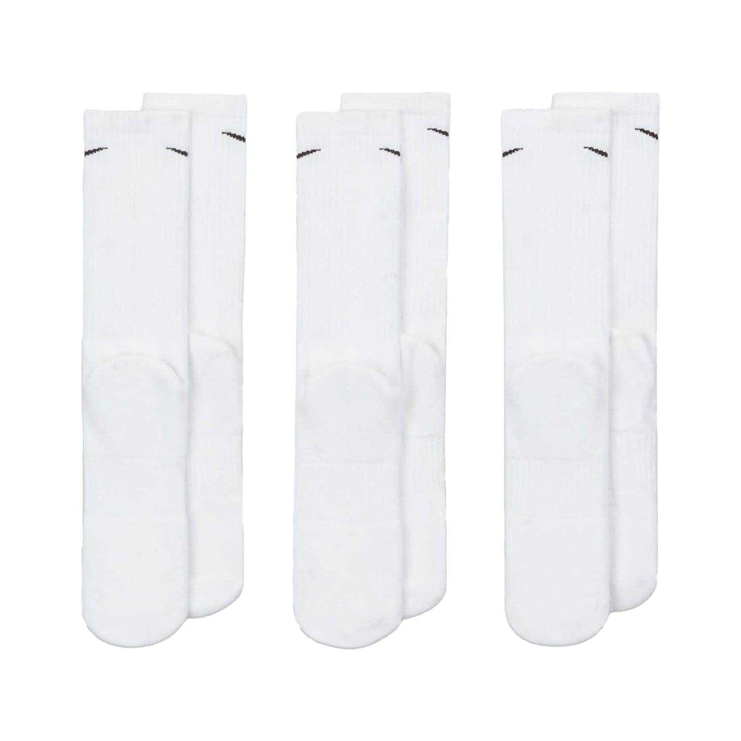 White-Black - Back - Nike Unisex Adult Everyday Cushioned Crew Socks (Pack of 3)