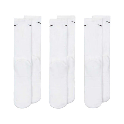 White-Black - Back - Nike Unisex Adult Everyday Cushioned Crew Socks (Pack of 3)