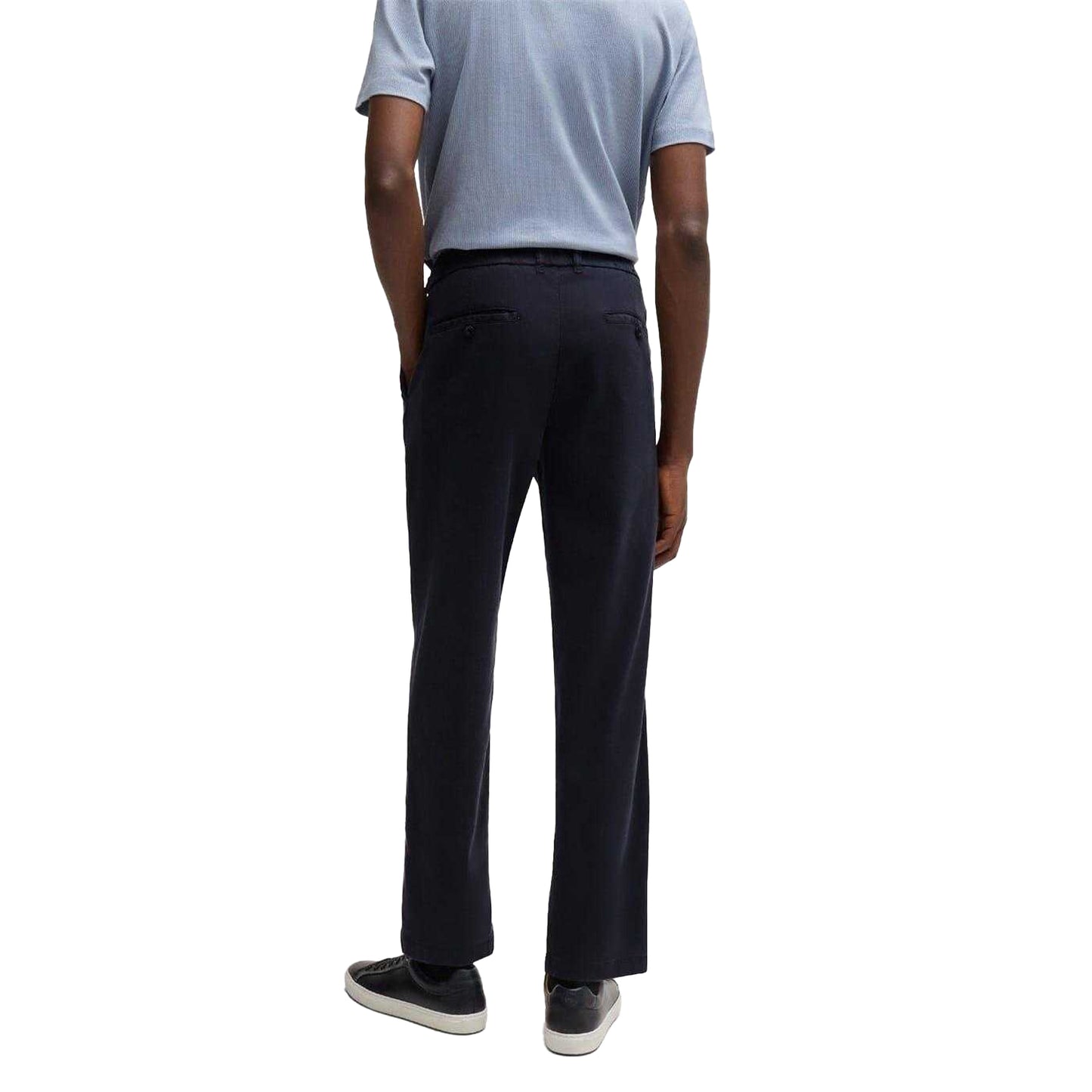 Dark Blue - Back - Boss Mens Straight Chinos