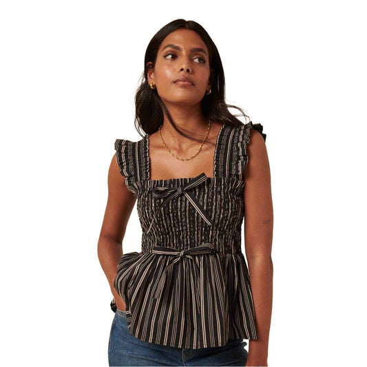 Navy - Front - Nobody´s Child Womens-Ladies Christina Striped Tailored Top
