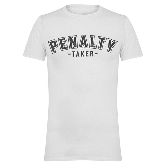 White - Front - AWD Mens Penalty Taker Printed Football T-Shirt