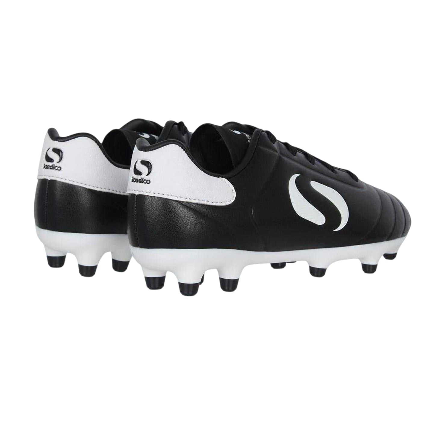 Black-White - Back - Sondico Childrens-Kids Strike Firm Ground Football Boots