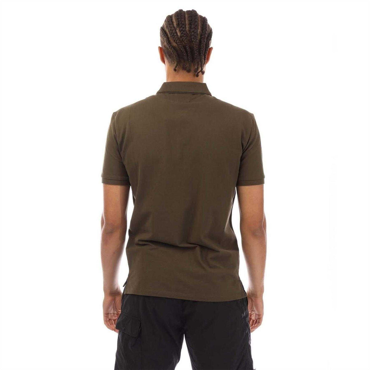 Green - Back - C.P. Company Mens Logo Polo Shirt