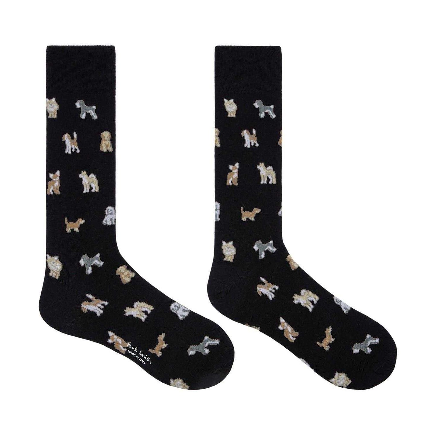 Black - Back - Paul Smith Mens Dog Crew Socks