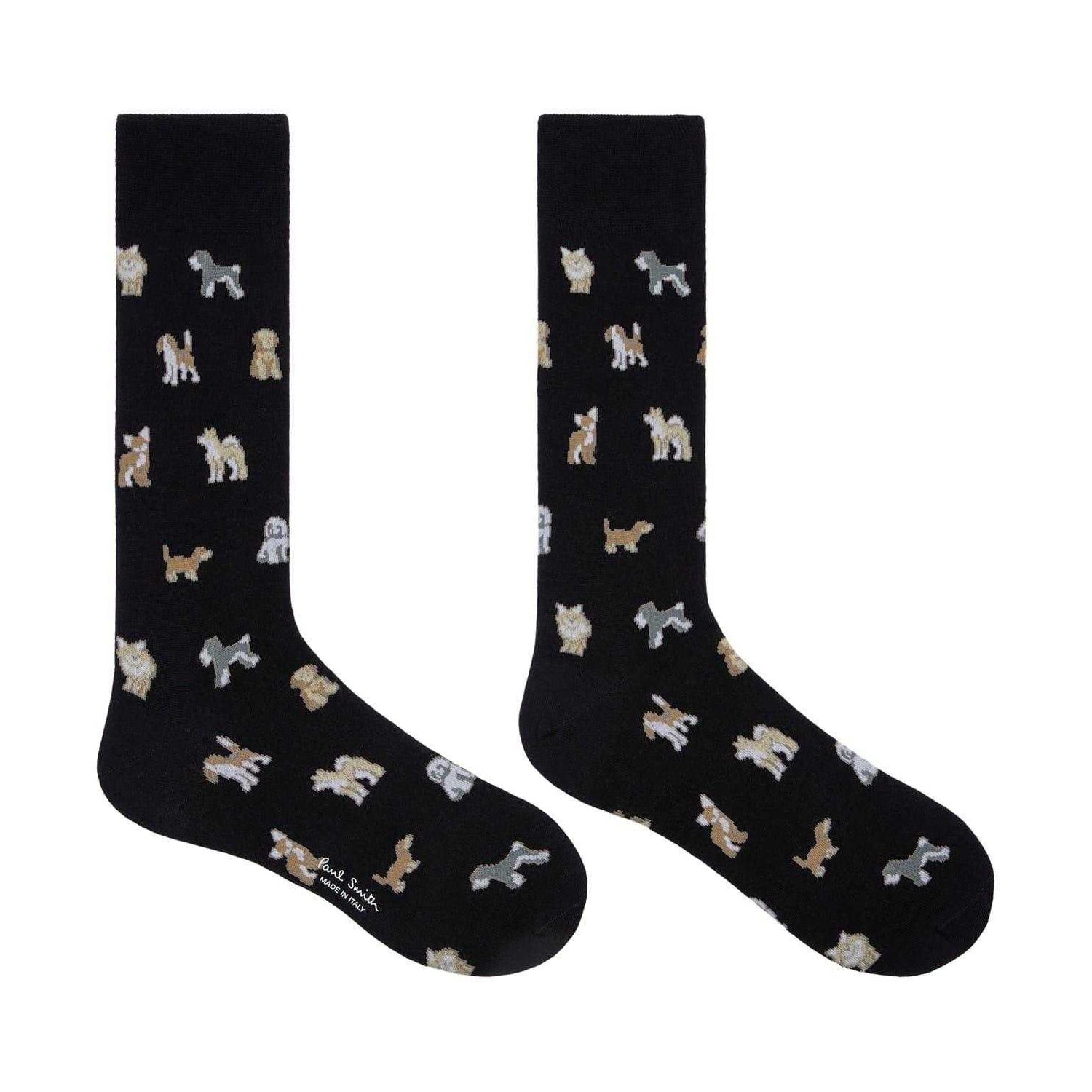 Black - Back - Paul Smith Mens Dog Crew Socks