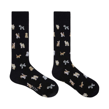 Black - Back - Paul Smith Mens Dog Crew Socks