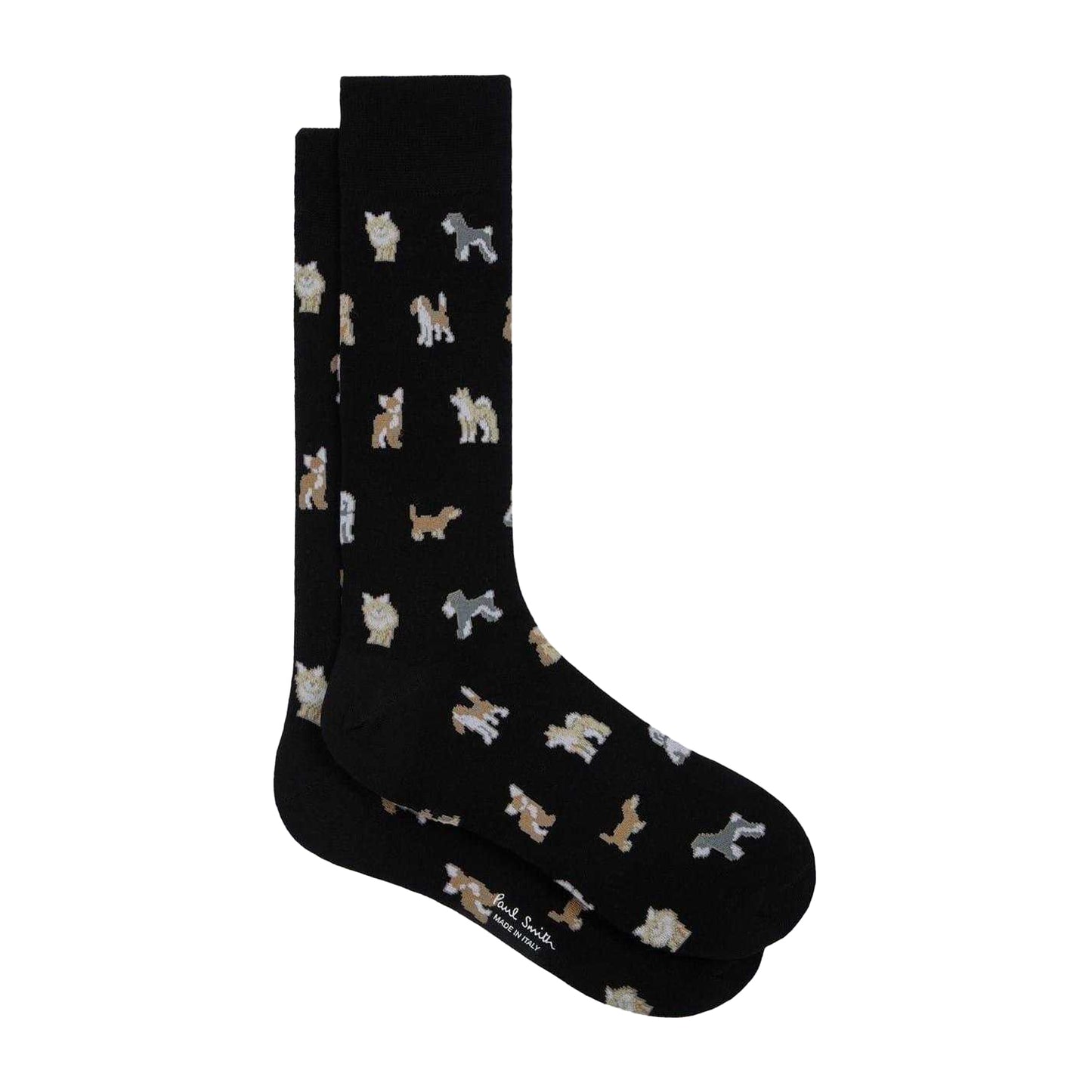 Black - Front - Paul Smith Mens Dog Crew Socks
