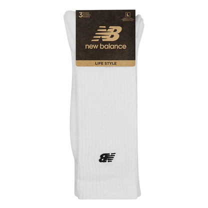 White - Side - New Balance Unisex Adult Crew Socks (Pack of 3)