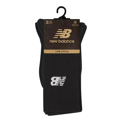 Black - Side - New Balance Unisex Adult Crew Socks (Pack of 3)