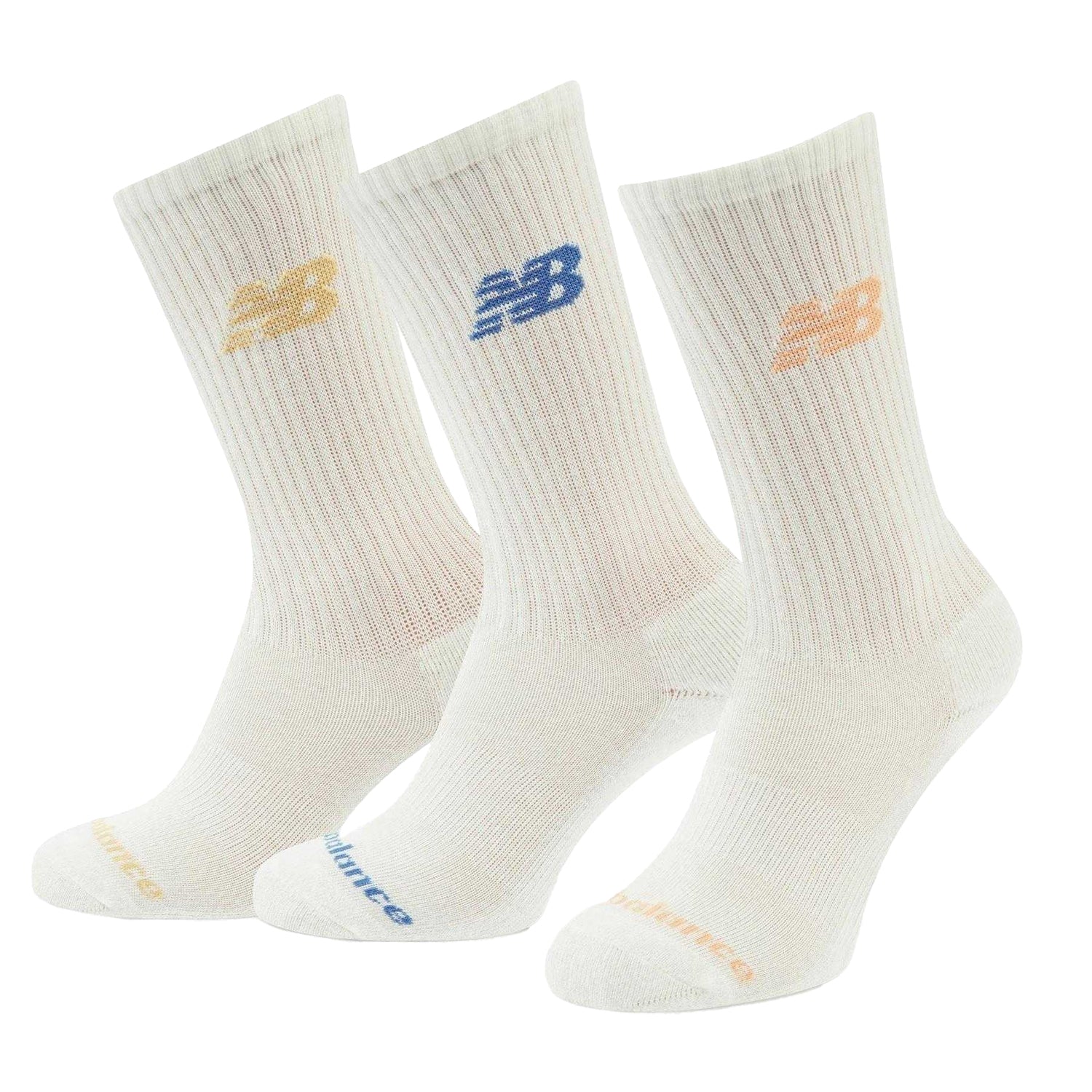 Ecru - Back - New Balance Unisex Adult Crew Socks (Pack of 3)