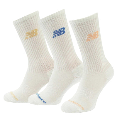 Ecru - Back - New Balance Unisex Adult Crew Socks (Pack of 3)
