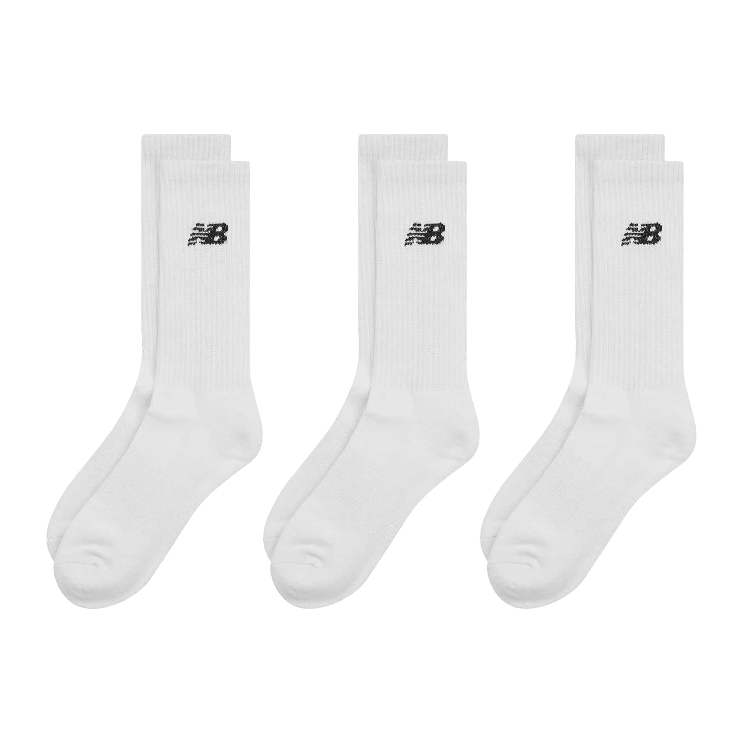 White - Front - New Balance Unisex Adult Crew Socks (Pack of 3)