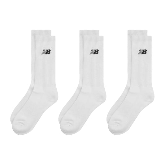 White - Front - New Balance Unisex Adult Crew Socks (Pack of 3)