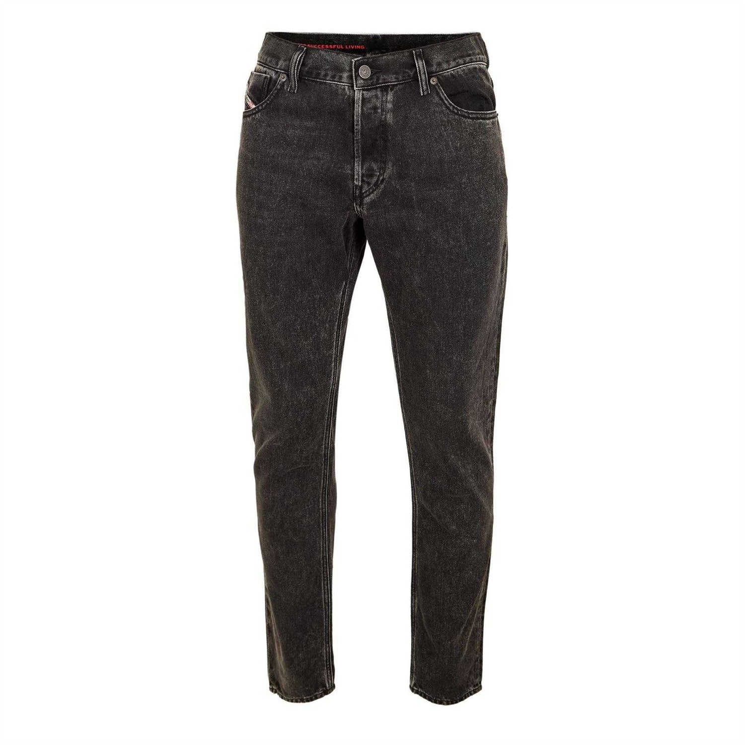 Charcoal Grey - Front - Diesel Mens 1995 Straight Leg Jeans
