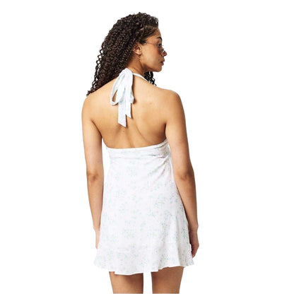 White-Blue - Back - Jack Wills Womens-Ladies Floral Halter Neck Mini Dress