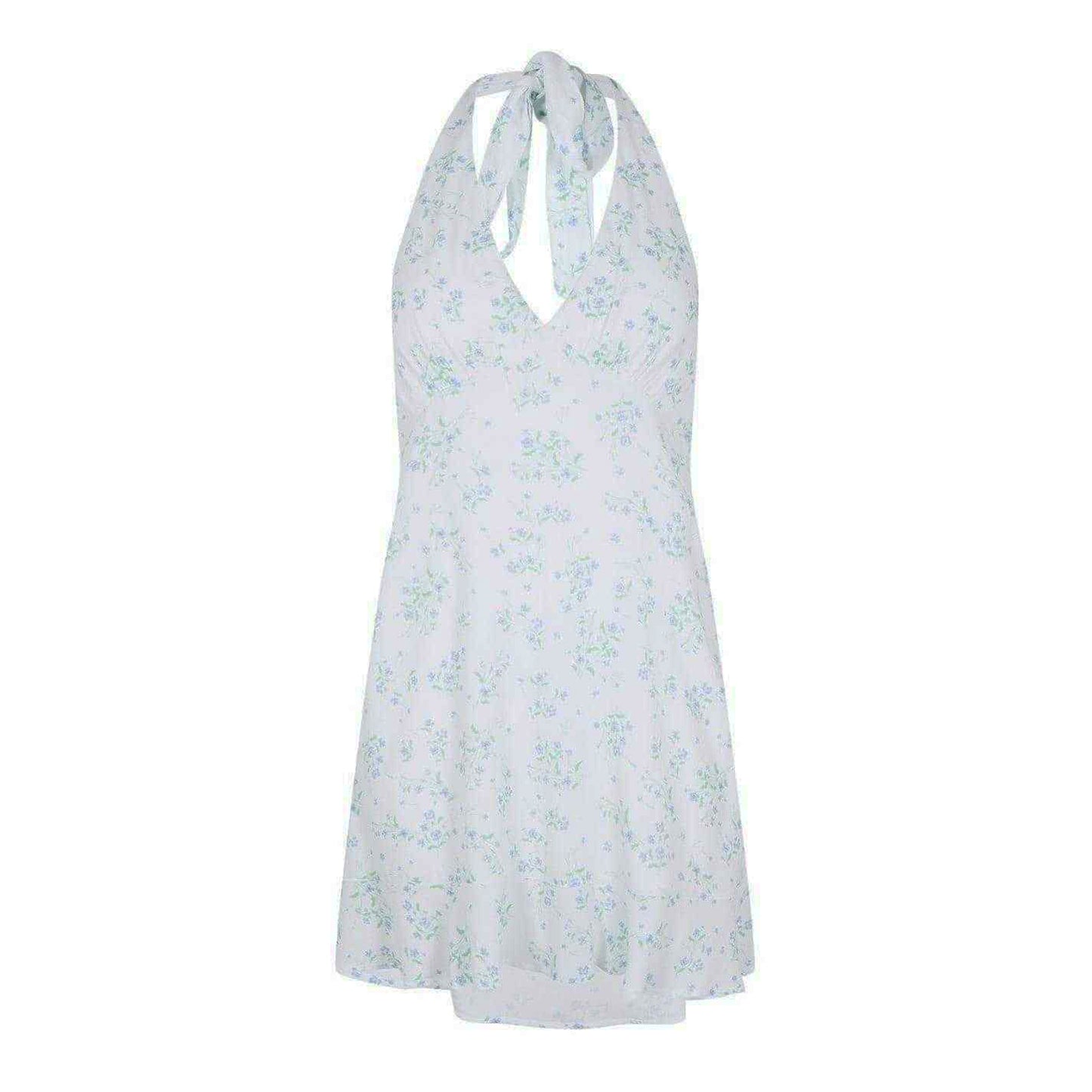 White-Blue - Front - Jack Wills Womens-Ladies Floral Halter Neck Mini Dress